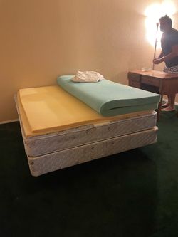 Free queen mattress box spring frame etc.