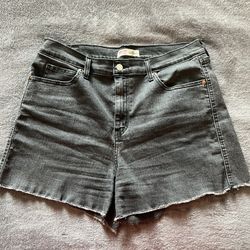 Stretchy Denim Black Washed Shorts
