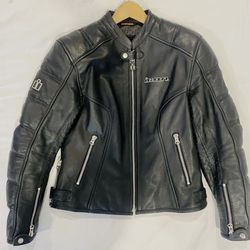 Icon Black Lather  Motorcycle Jacket 