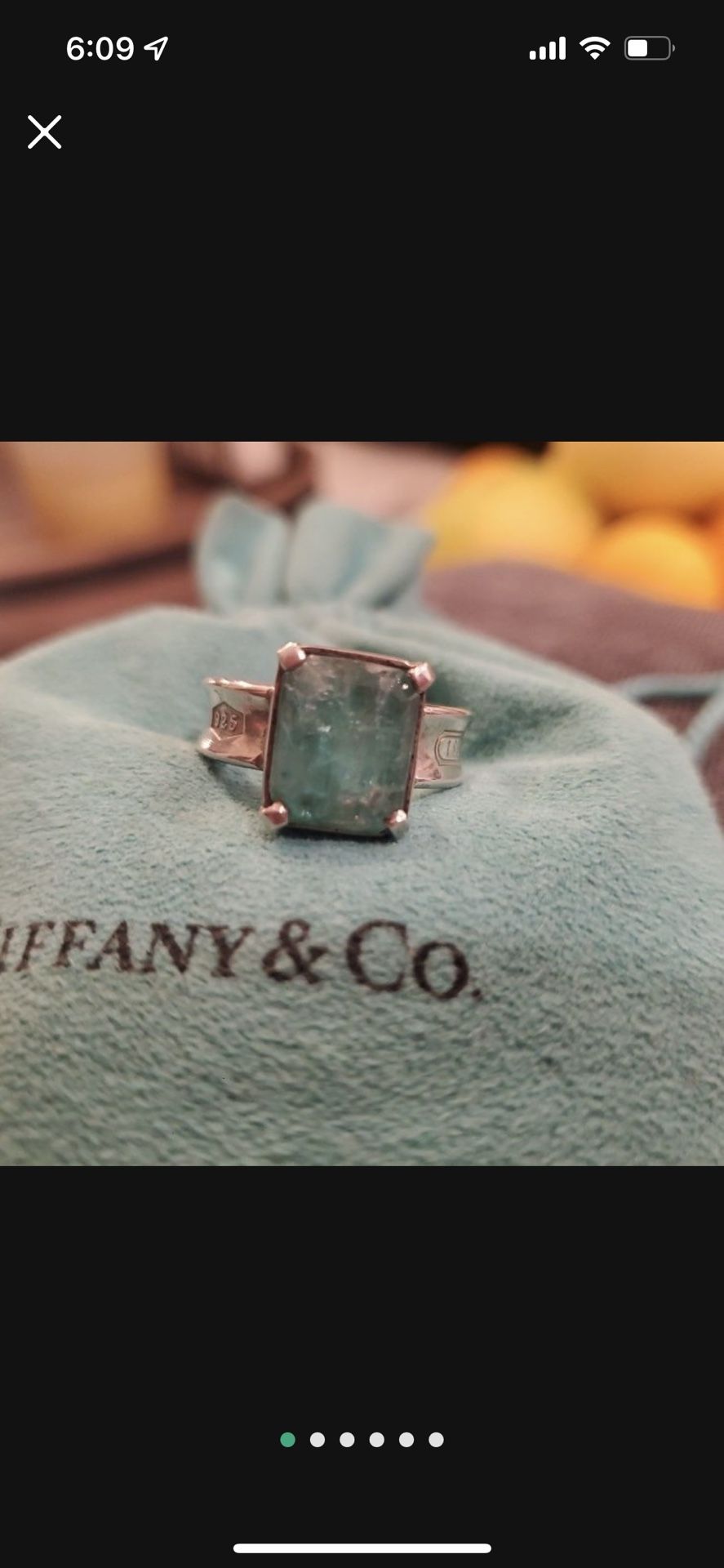 Tiffany 2k Natural Emerald Custom Ring 10.9 Gram Size 9 3/4