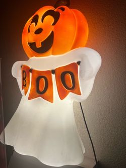 Halloween Ghost Pumpkin Blow Mold Light-Up Decoration