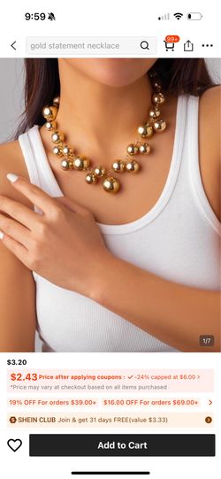 Gold Ball Statement Necklace