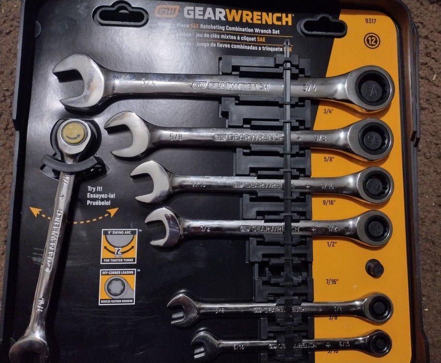 Gear wrench Sae Wrench Ratchet Set