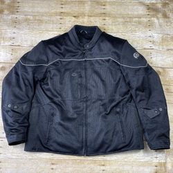 Fulmer Motorcycle Riding Jacket - Men's Size 2XL Black w/ Shoulder Pads ONLY
