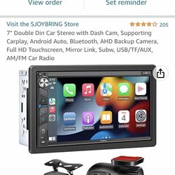 Car stereo 7” Screen, Blue Tooth, Front Rear Camera