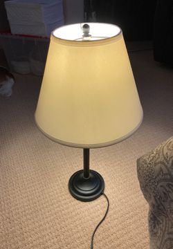 Black lamp with ivory shade