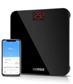Digital Body Weight Scale, High Precision Wireless Scale with Smartphone App, Smart Step-on Bathroom Weight and BMI Scale, Multiple Users, Sturdy Tem