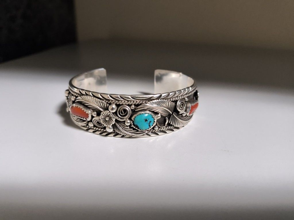 Turquoise And Sterling Silver Cuff Bracelet