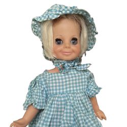 Vintage 1969 IDEAL 15" VELVET CRISSY Doll w Hair That Grows-Dress w Bonnet