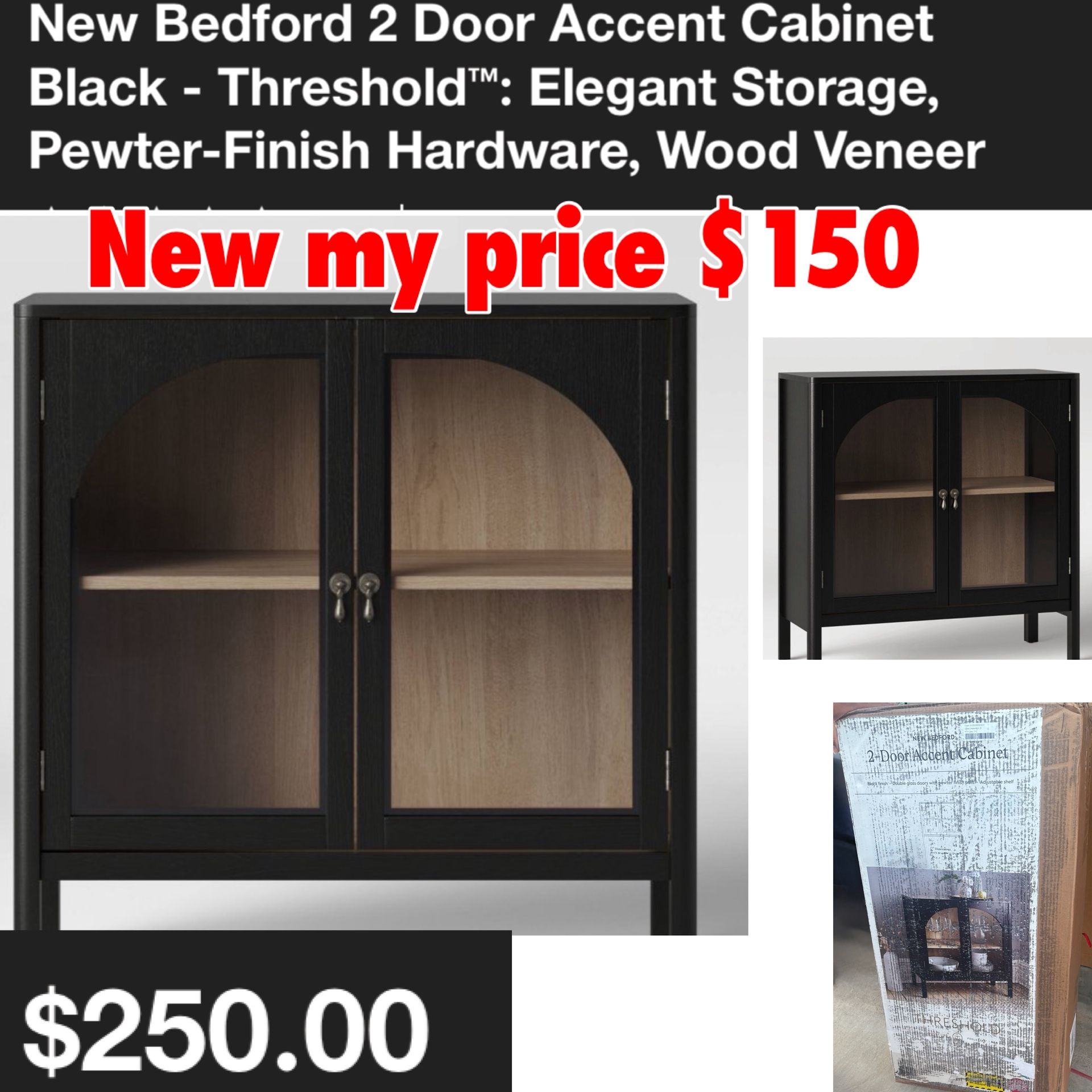 New  Bedford 2-Door Accent Cabinet from Threshold  $125cash only pick up east palmdale off 47th & R8 address will be provided  when ready to come by…
