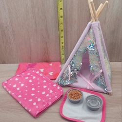 Sequin Pet Teepee & Accessories For Plush Toy