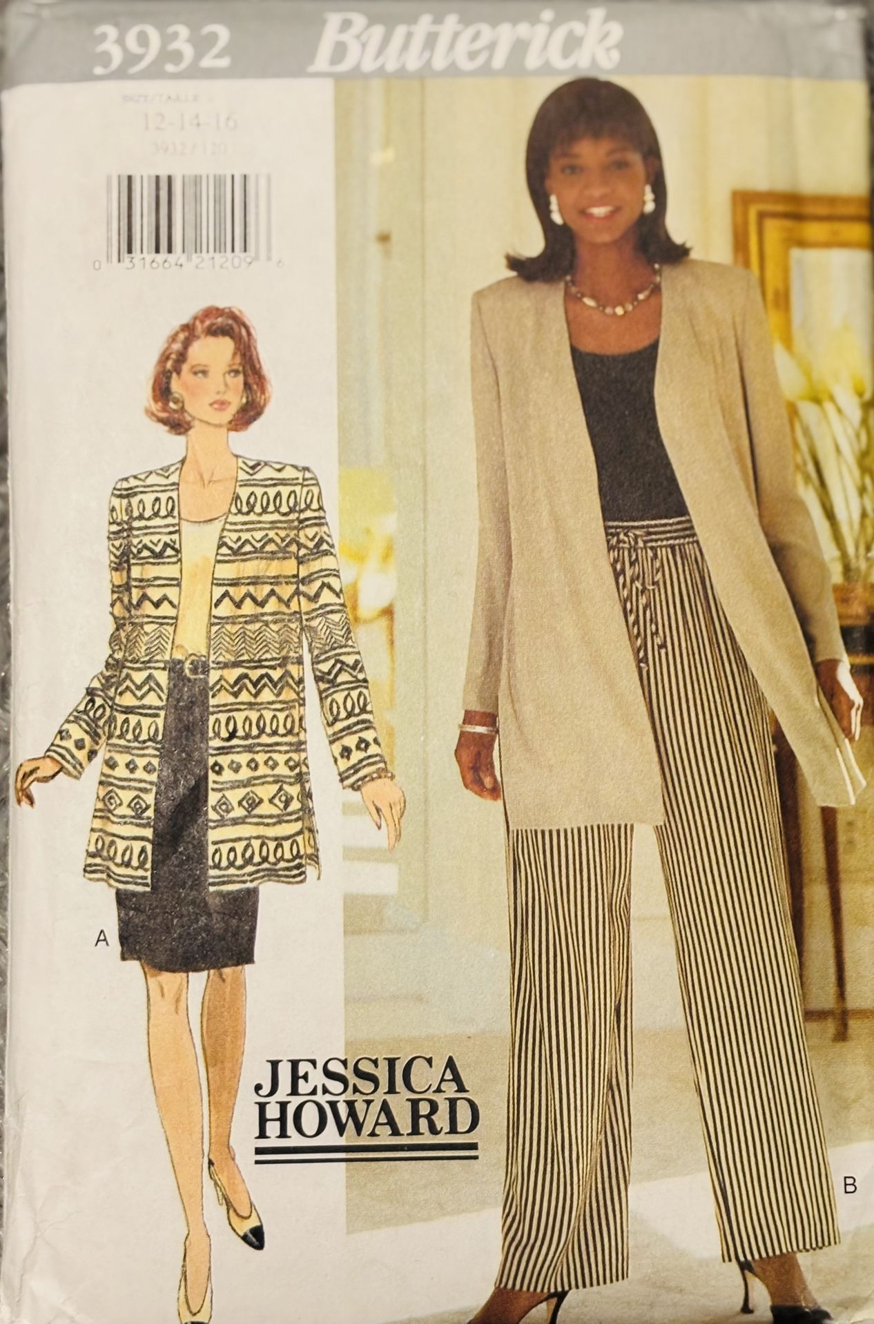 Butterick 3932 by Jessica Howard  Size 12-16 Uncut Rare Find 1995