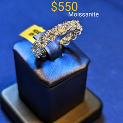 8ctw Mossinite Eternity Band Size 9