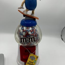 M&M Candy Dispenser Blue M&M 12" Bank Skateboarder