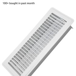 4" x 12" Floor Register - Heavy Duty Steel Walkable Floor Vents - Easy Adjust Air Supply Lever - Vent Covers for Home (White)