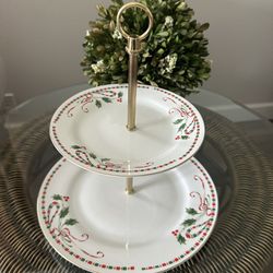Christmas Charm-Delight-Holiday-Harmony 2 Tier Dessert Display by GIBSON DESIGNS.