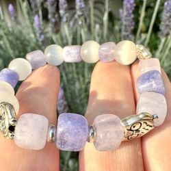 Tourmaline, Aquamarine And Selenite Bracelet