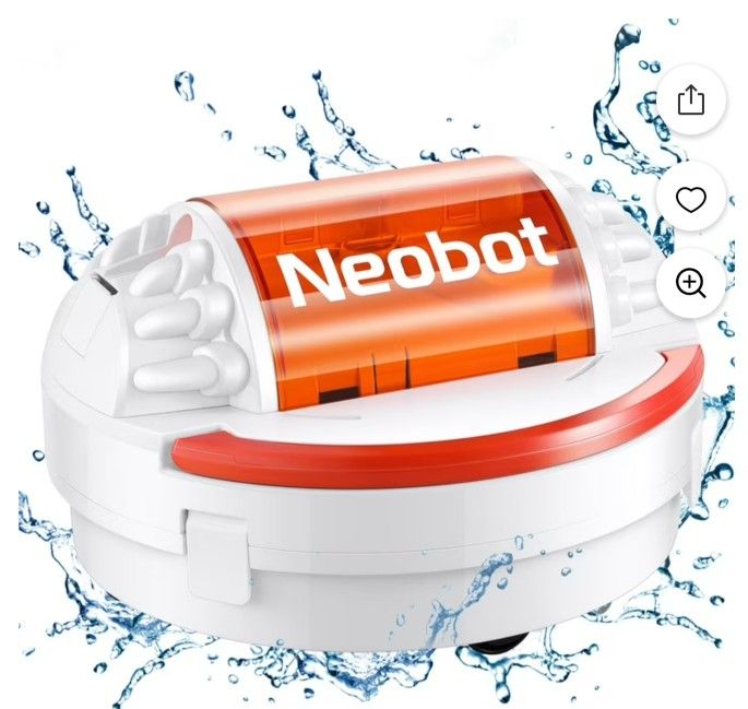 Neobot Cordless Pool Vacuum Cleaner, Robotic Pool Cleaner Dual Motors Strong Suction, 130 Mins Runtime, Auto-Dock, Rechargeable Pool Cleaner Robot