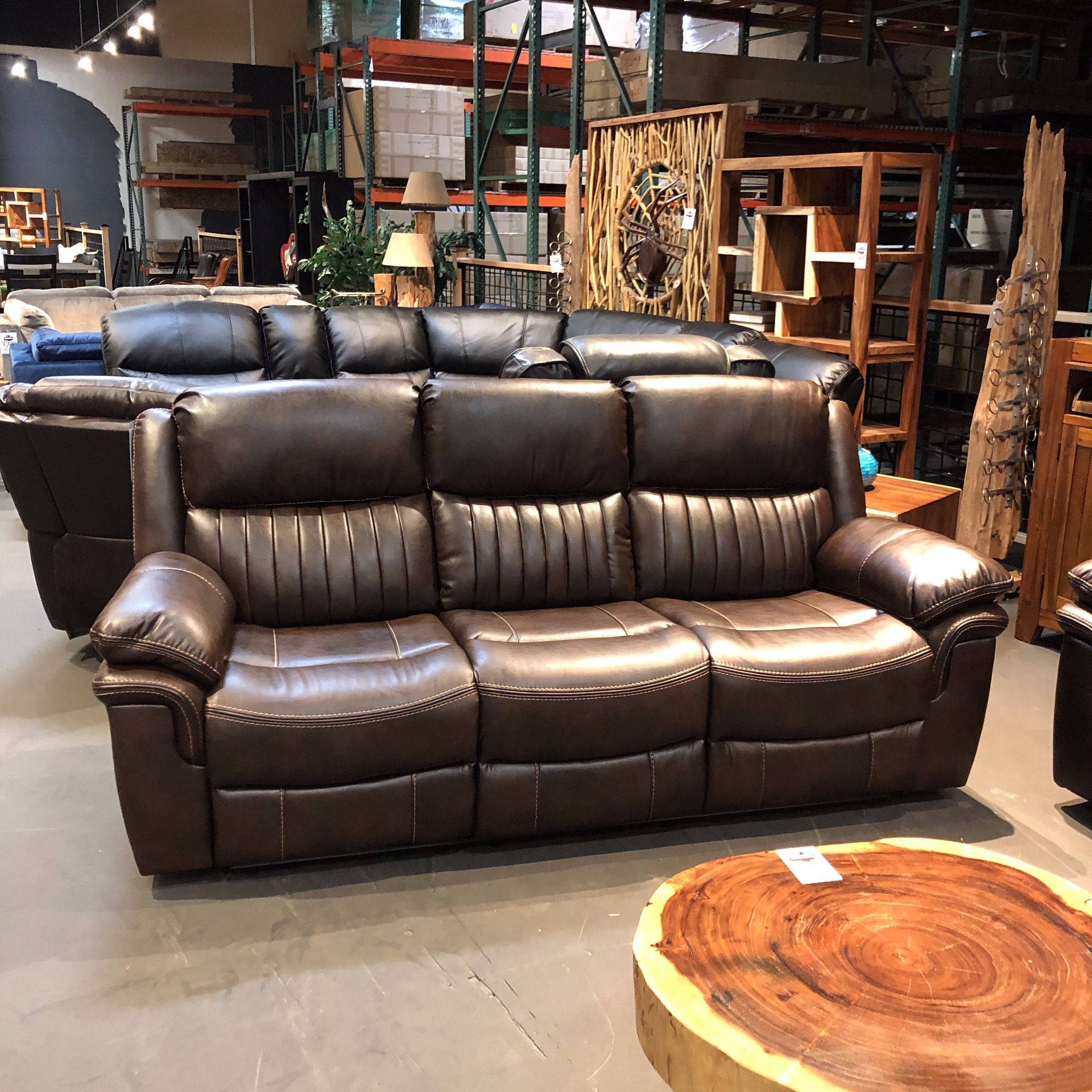Brown Fabric Power / Manuel Reclining Sofa - Hampton