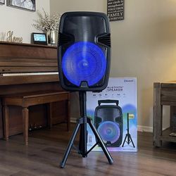 15” IQSound Bluetooth Rechargeable Speaker With Microphone and LED Lights Display . Brand NEW…….