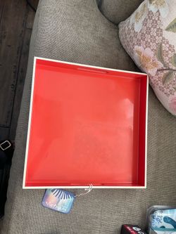 Bright Orange Plastic Serving Tray – 15” x 15”