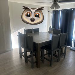 Solid Wood Table with 8 chairs