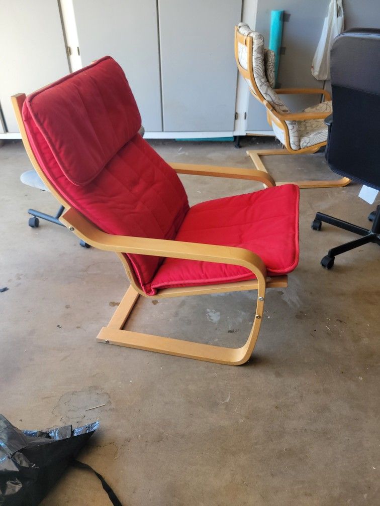 IKEA Poang Chair And Ottoman Set