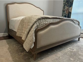 Wood and Upholstered King Bed Frame