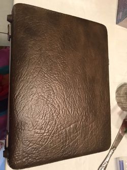 Vintage American Tourister Escort Brown hardside slim briefcase attach