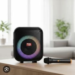 FOL Bluetooth Recargable SPEAKER WITH WIRELESS MICROPHONE AND LED LIGHTS
