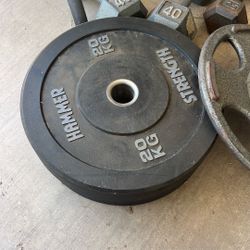 Hammer Strength Rubber Drop Weights Barbell 2 Inch 