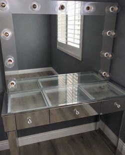 Glass top vanity
