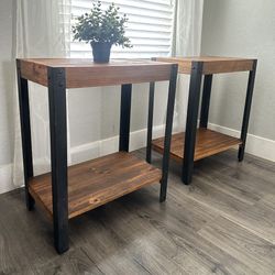 ✨ Solid Real Wood End Tables – Set of 2 (delivery/pickup) 