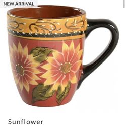 Pier 1 (5) Sunflower Mugs, Set of 5