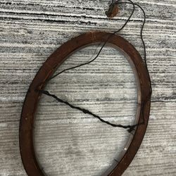 Antique Oval Bubble Glass Picture Frame