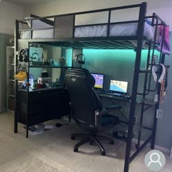 Twin Size Loft Bed With Desk Underneath