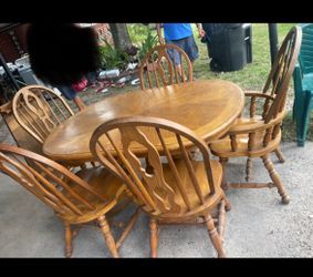 Wood tables with chairs