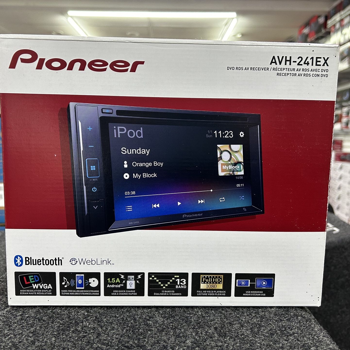 Pioneer AVH241ex Am/Fm Bluetooth, Touchscreen, Stereo System