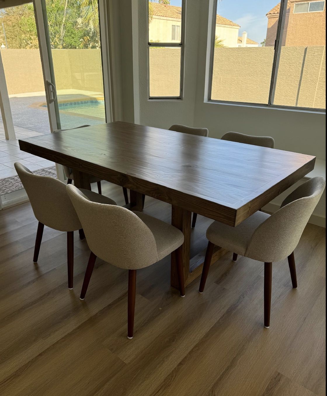Custom Built Dining Table Solid wood Farmhouse Set Modern Rustic Bench ...