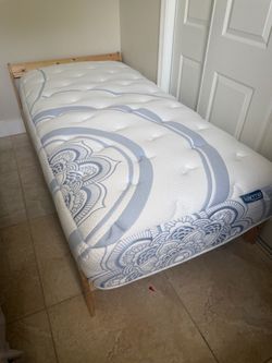 Twin size mattress hybrid karma by pranasleep with frame. $200 obo