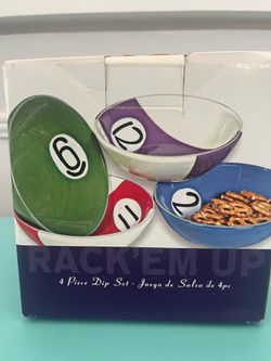 Billiards themed   4 piece Dip set , bowls