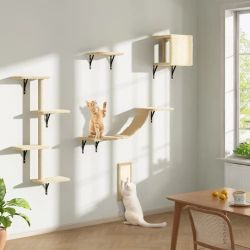 Cat tree house, Beige 5 piece cat wall shelves. NEW 
