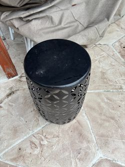 Black metal side table