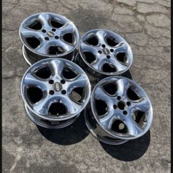 4 — 4x100 4x3.94 15x7 Chrome EMR Civic Fit Miata Xa Xb Ia Echo Versa Wheels Rims!!