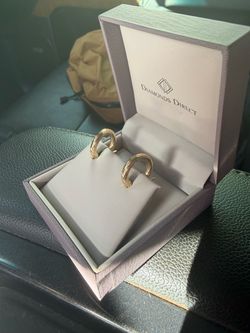 14K Gold Hoop Earrings from Diamonds Direct