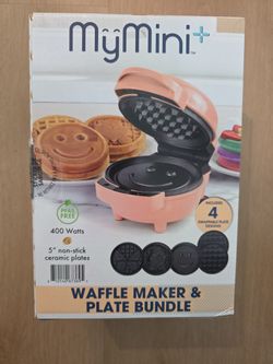 My Mini Waffle Maker And Plate Bundle