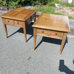 Drexal 1950s Modern Walnut End Tables $375 FOR 2