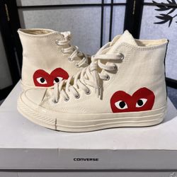 White Commes Des Garçon Converse