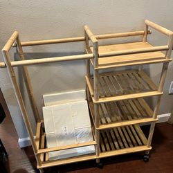 Small bamboo cart / diaper caddy
