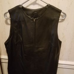 Ladies Black Leather Vest